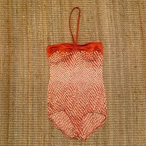 Vintage one-piece swimsuit, burnt orange, good vintage condition